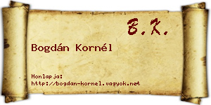 Bogdán Kornél névjegykártya