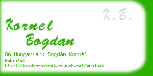 kornel bogdan business card